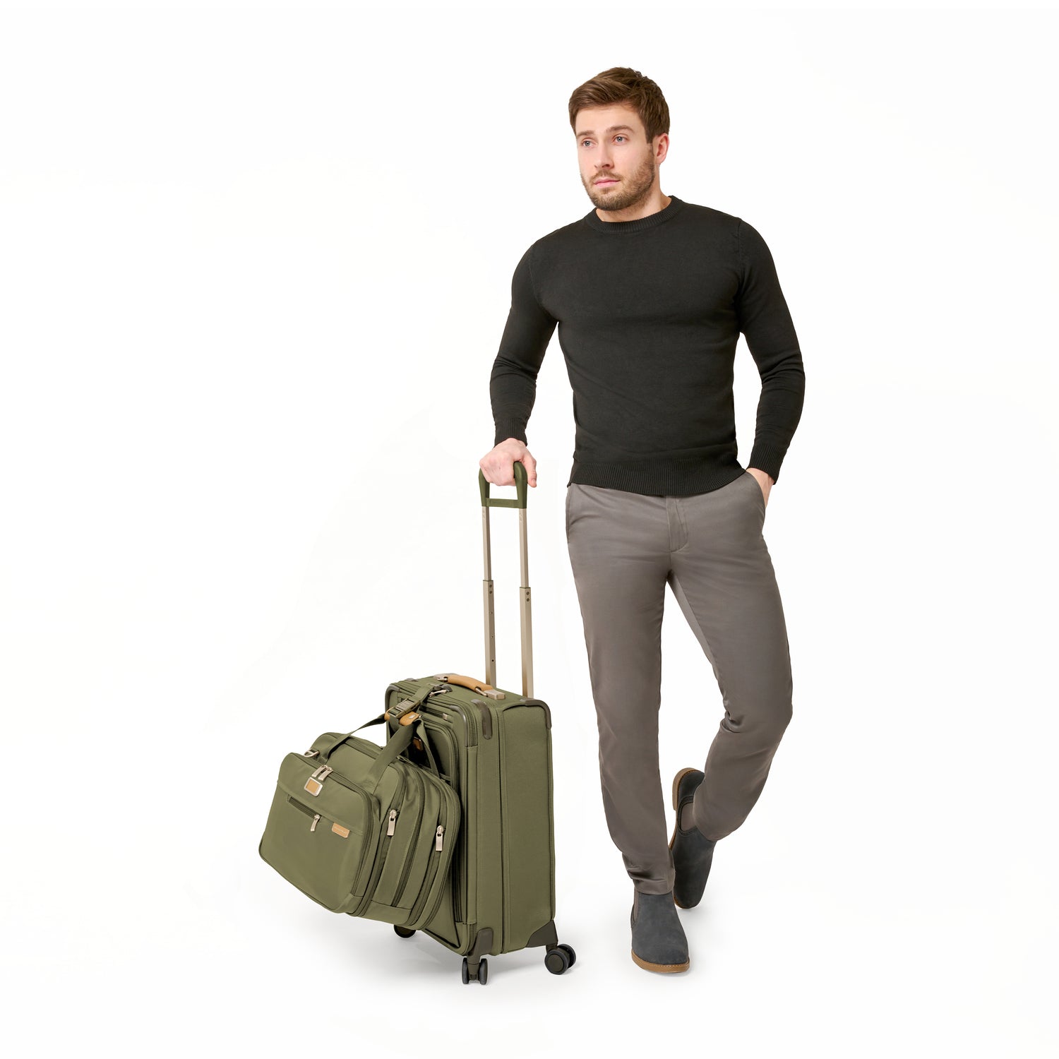 Briggs and Riley Essential Carry-On Spinner #colour_olive