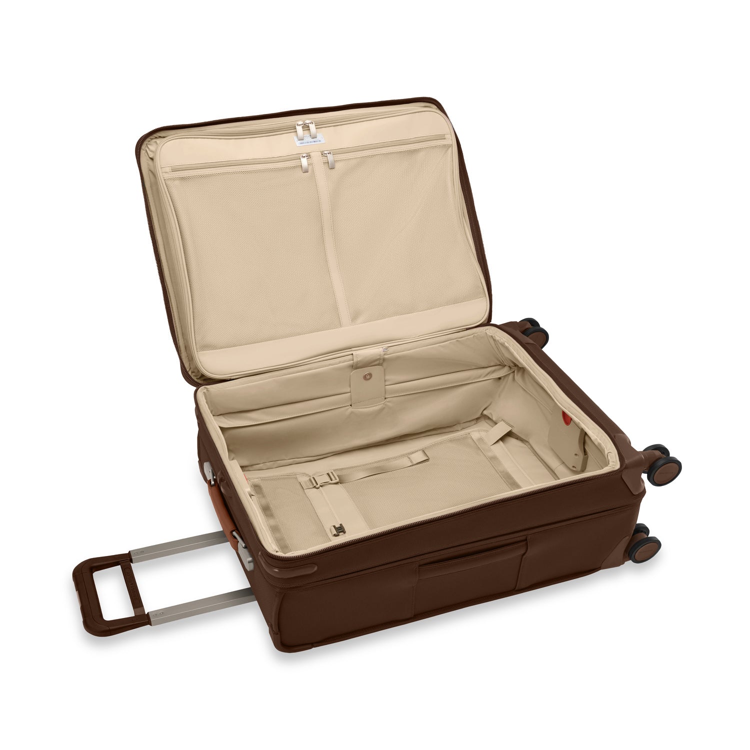 Compact 61cm Checked Expandable Spinner #colour_chocolate