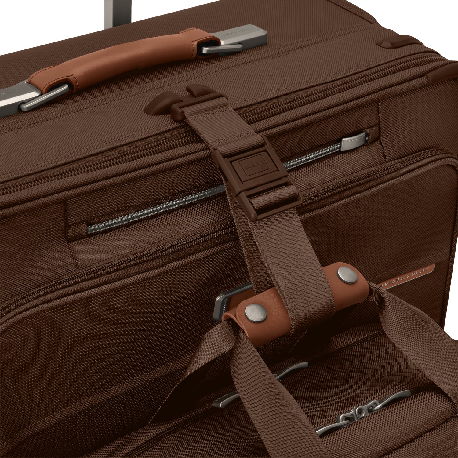 Compact 61cm Checked Expandable Spinner #colour_chocolate