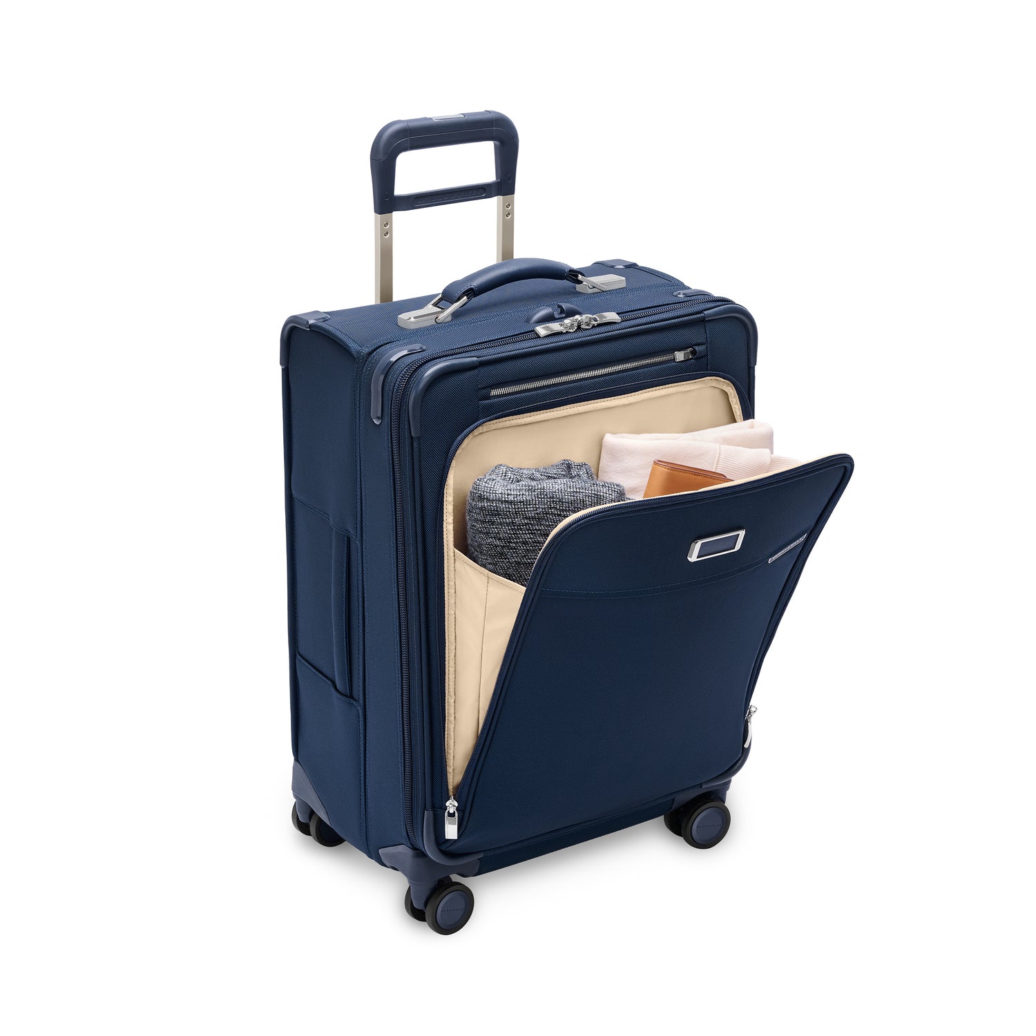 Compact 61cm Checked Expandable Spinner #colour_navy