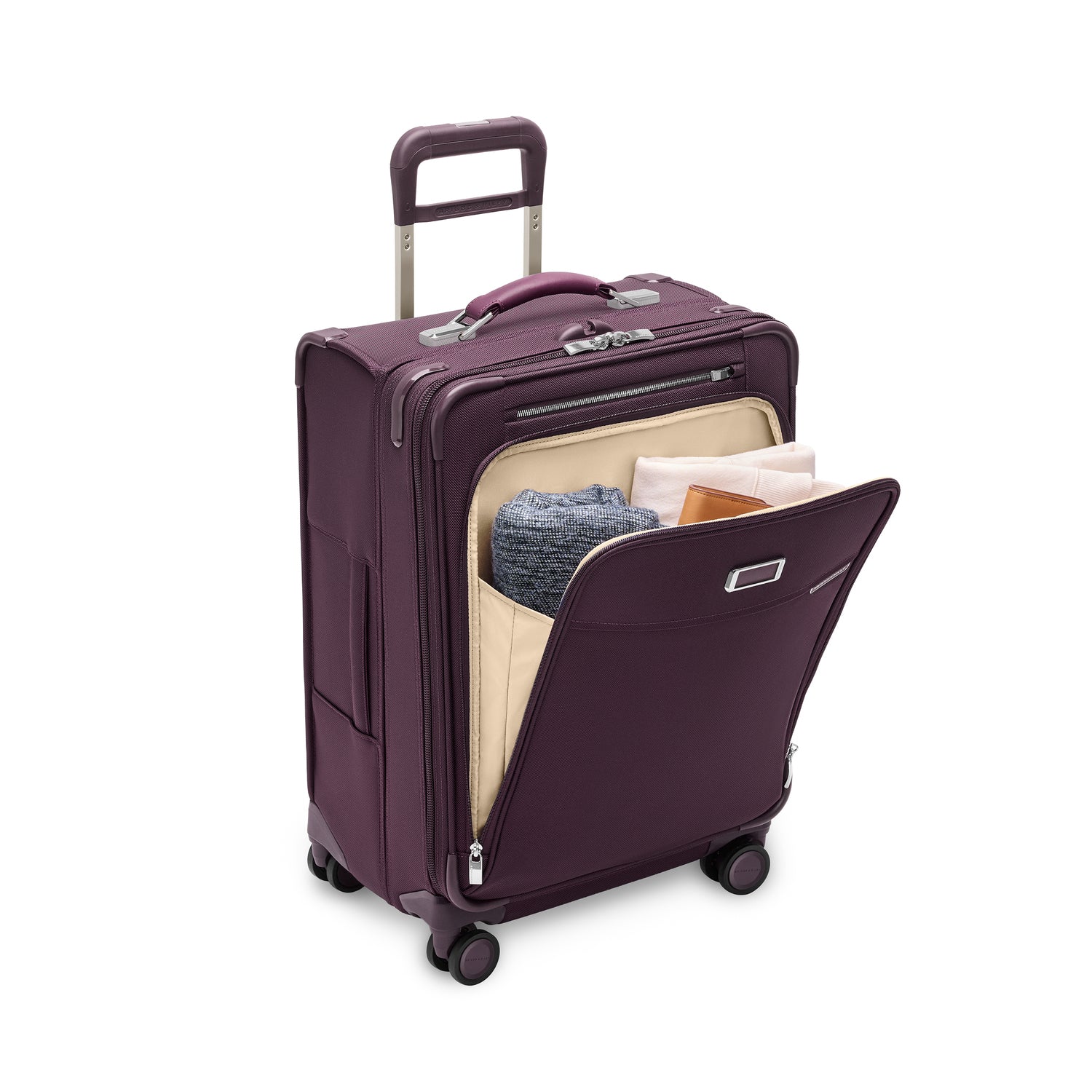 Compact 61cm Checked Expandable Spinner #colour_plum