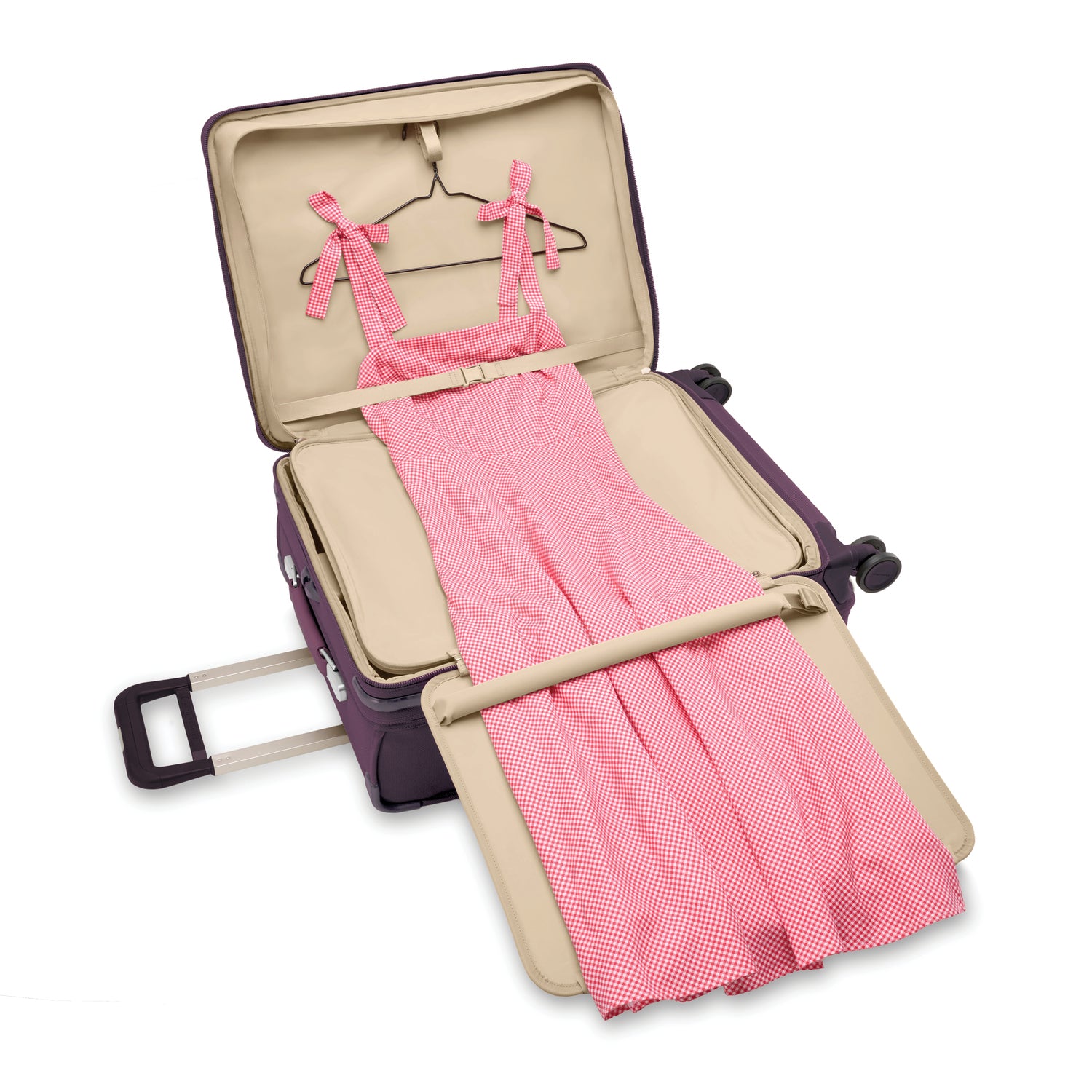 Compact 61cm Checked Expandable Spinner #colour_plum