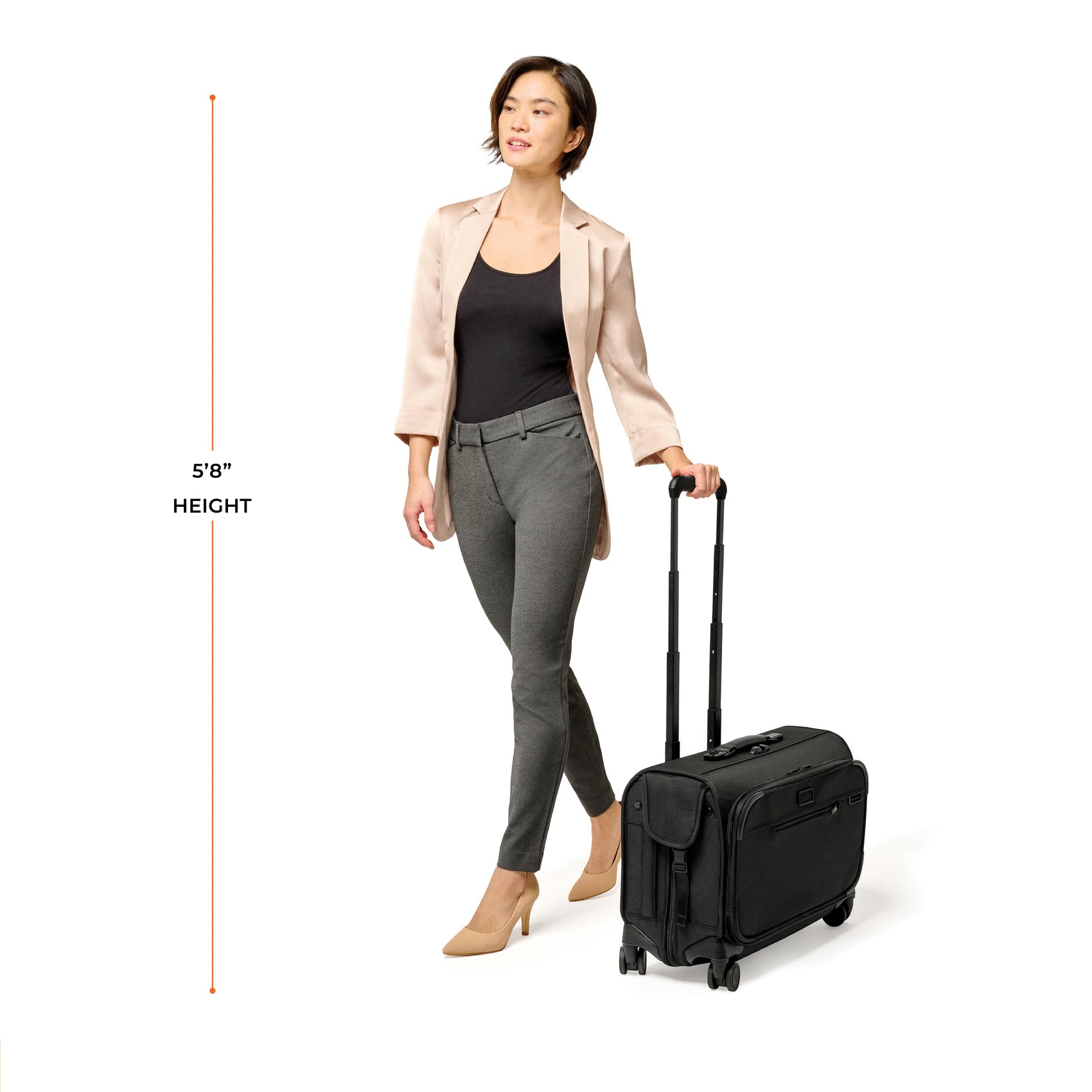 21" Carry-On Wheeled Garment Spinner Front view #colour_black