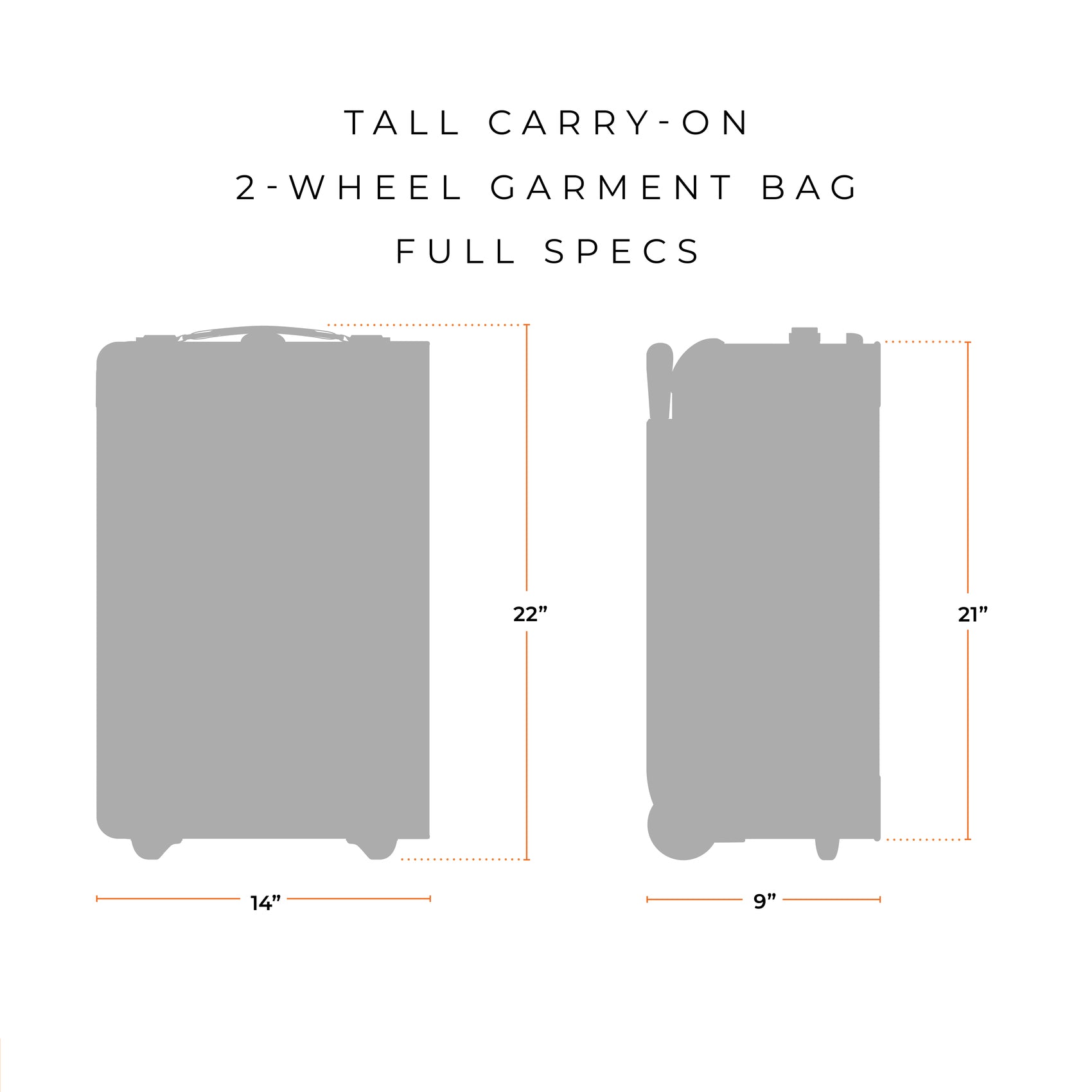 22" Carry-on 2-Wheel Garment Bag #colour_black