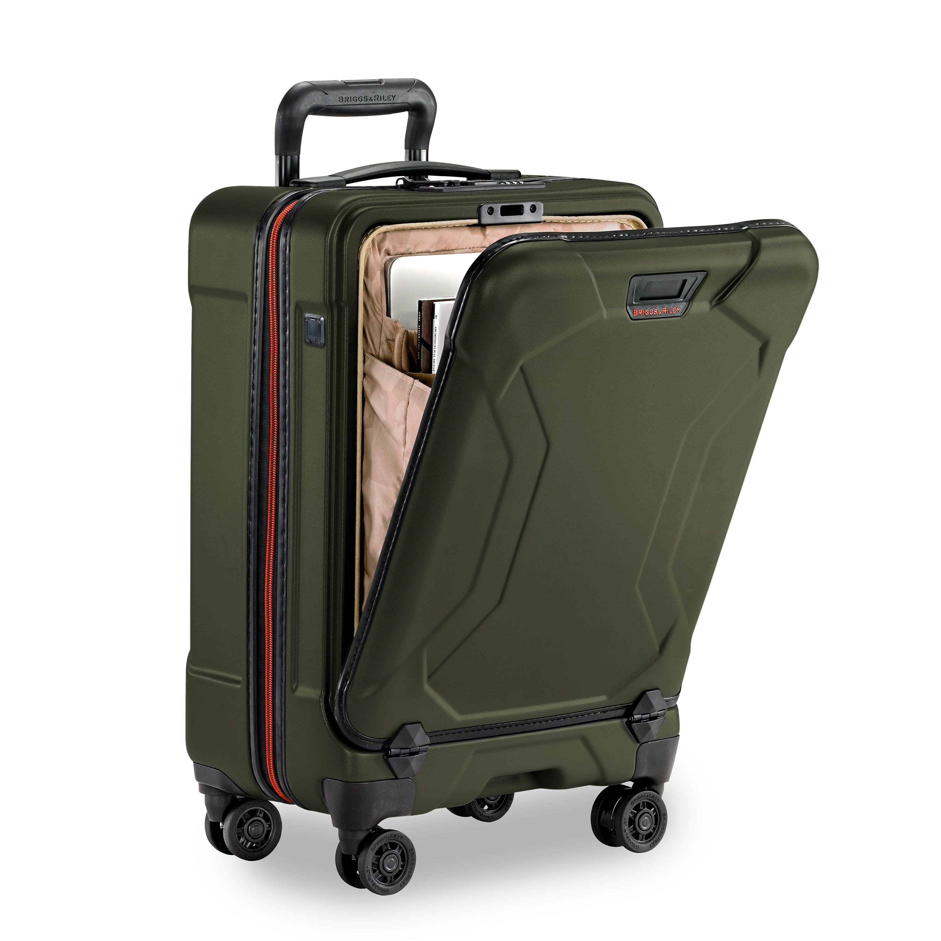 International Carry-On 4 Wheel Spinner, open view, #colour_hunter