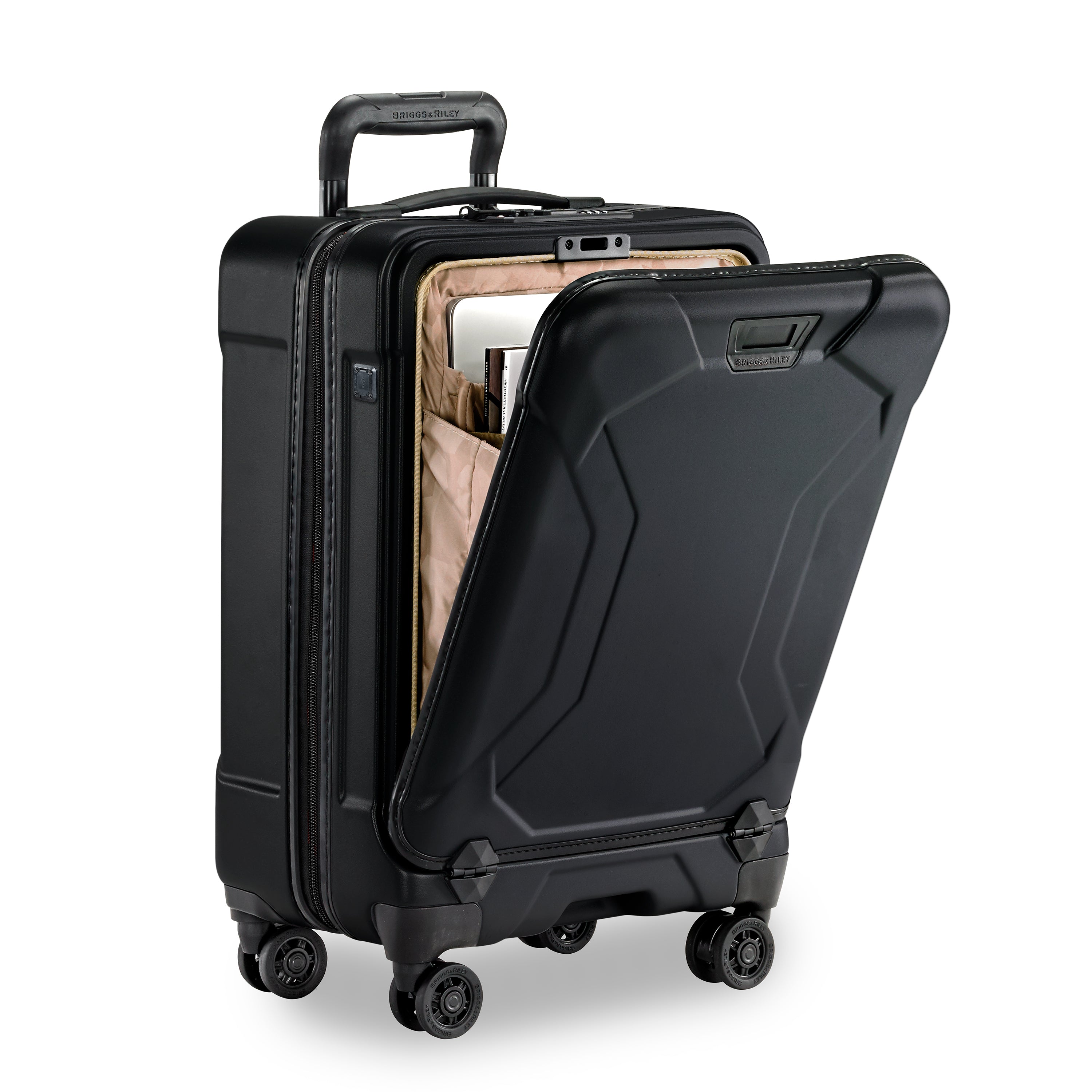 International Carry-On 4 Wheel Spinner, open view, #colour_stealth