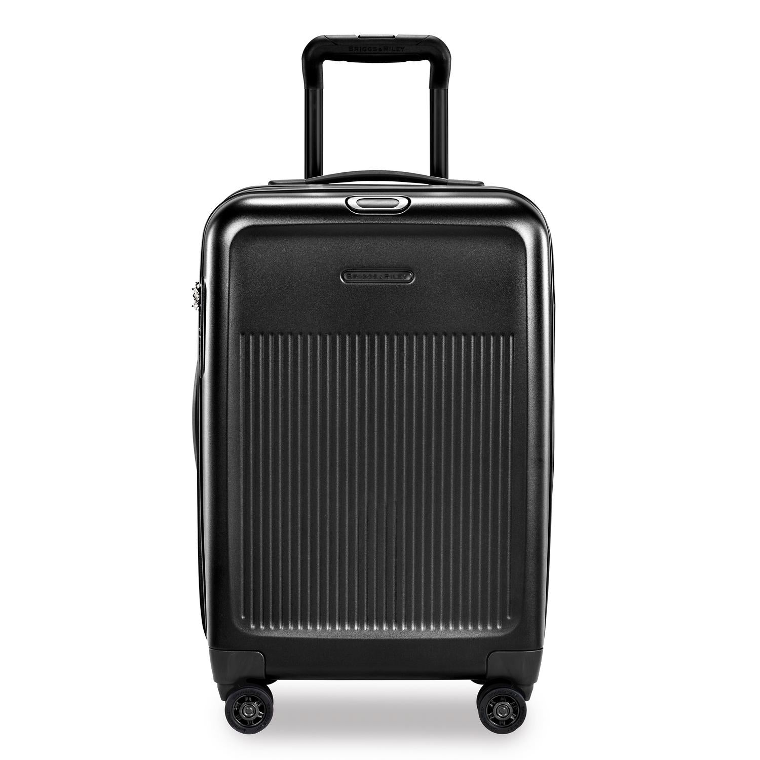 Briggs and Riley Sympatico Domestic Carry-On Expandable Spinner Black Front #colour_black