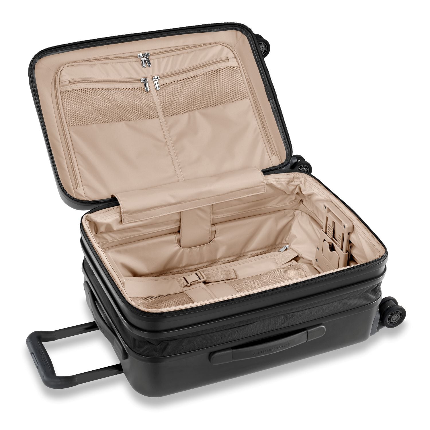 Briggs and Riley Sympatico Domestic Carry-On Expandable Spinner Black Front #colour_black