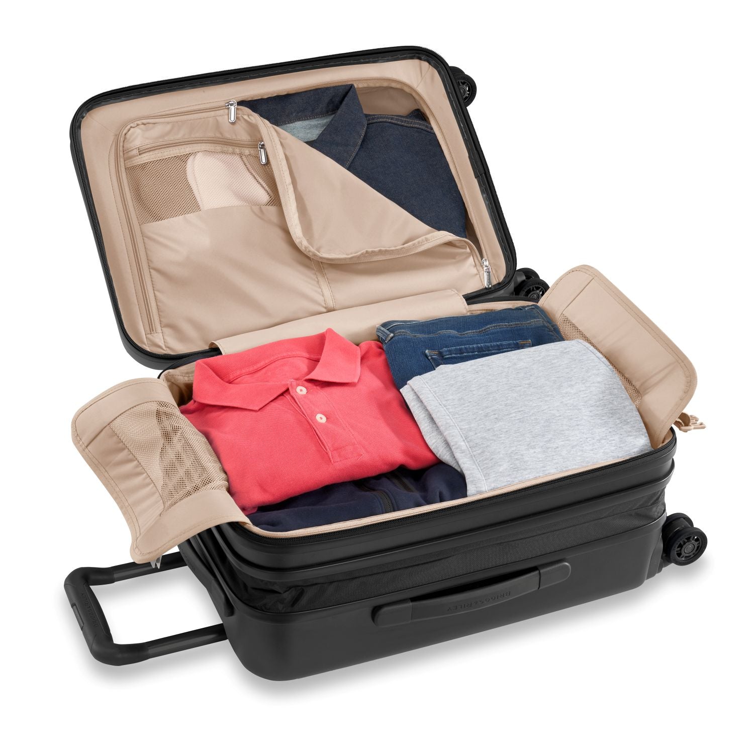 Briggs and Riley Sympatico Domestic Carry-On Expandable Spinner Black Front #colour_black