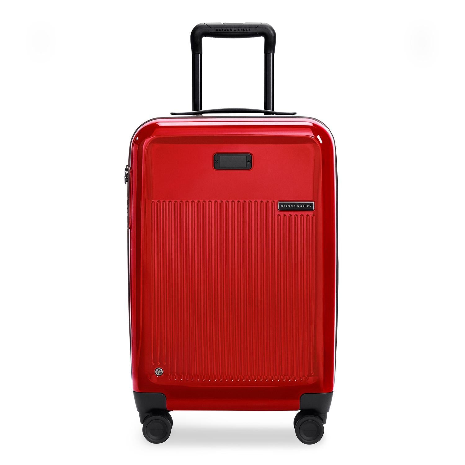 Essential  Carry-On Expandable Spinner in Glossy Ruby, Front View  #colour_glossy-ruby