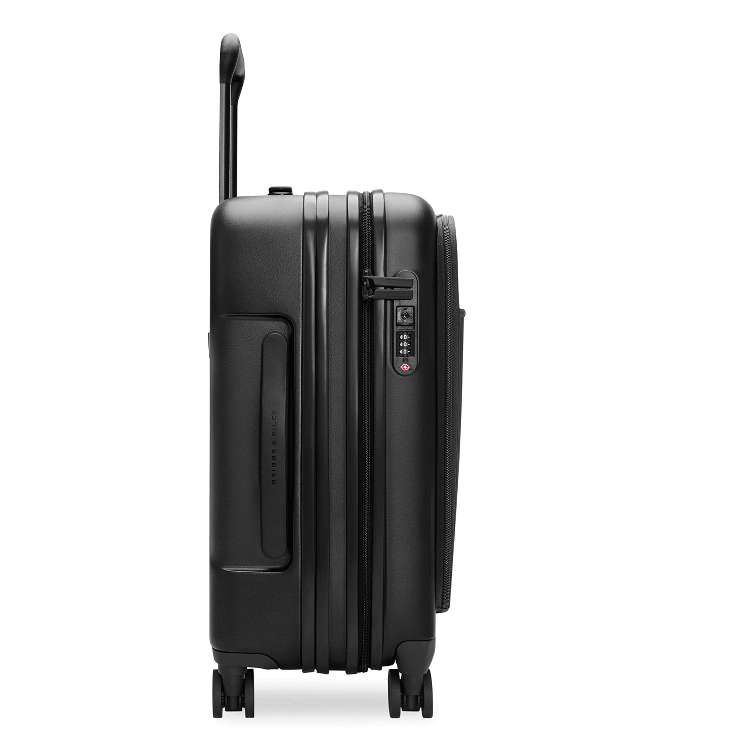 Sympatico Essential Front Pocket Carry-On Expandable Spinner Suitcase #colour_black
