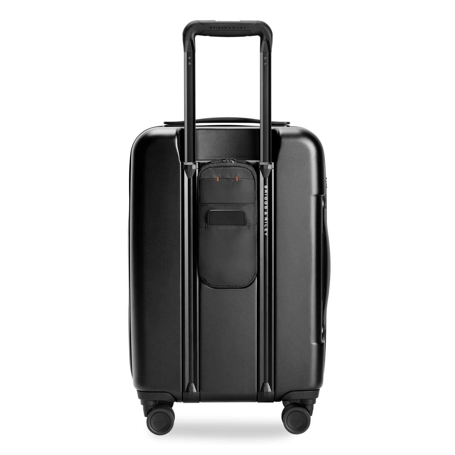 Sympatico Essential Front Pocket Carry-On Expandable Spinner Suitcase #colour_black