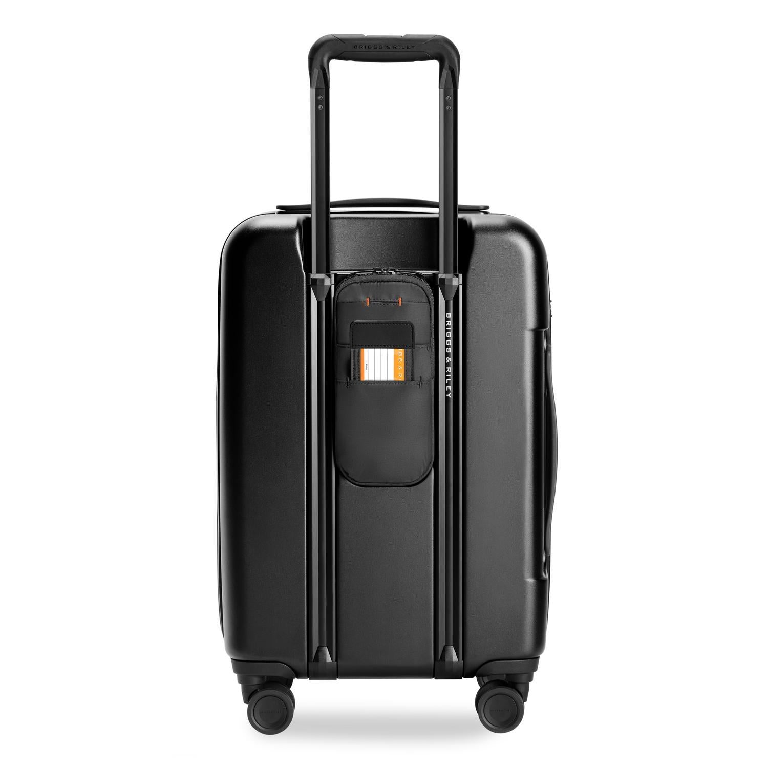 Sympatico Essential Front Pocket Carry-On Expandable Spinner Suitcase #colour_black