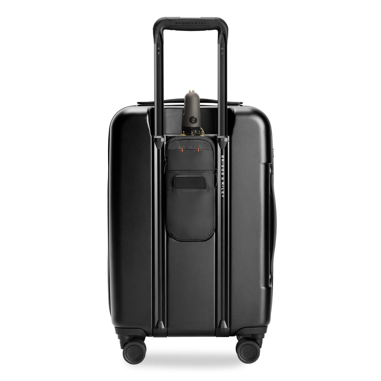 Sympatico Essential Front Pocket Carry-On Expandable Spinner Suitcase #colour_black