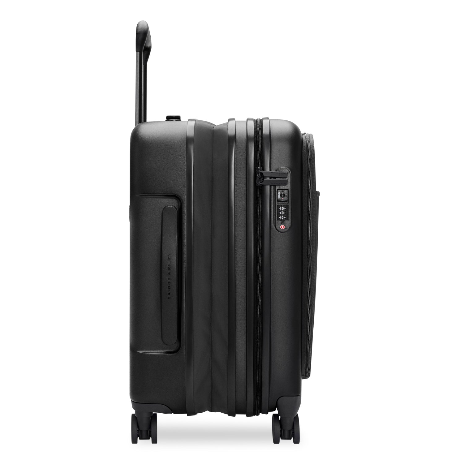 Sympatico Essential Front Pocket Carry-On Expandable Spinner Suitcase #colour_black