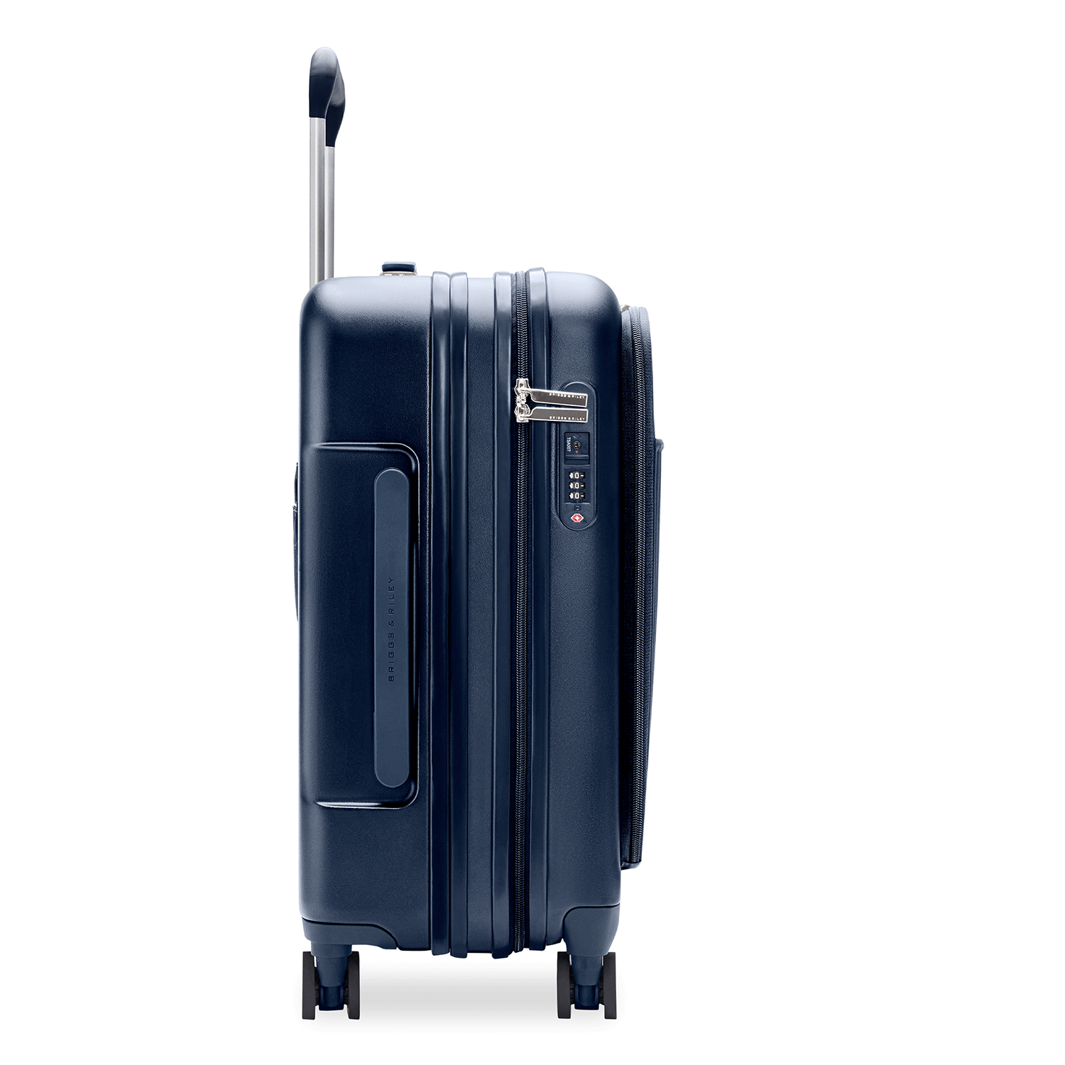 Sympatico Essential Front Pocket Carry-On Expandable Spinner Suitcase #colour_navy