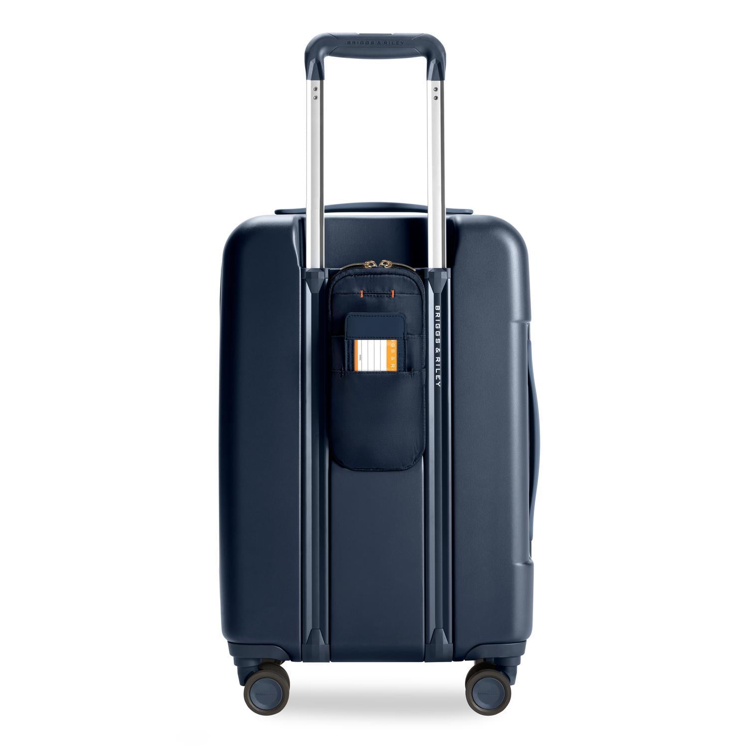 Sympatico Essential Front Pocket Carry-On Expandable Spinner Suitcase #colour_navy