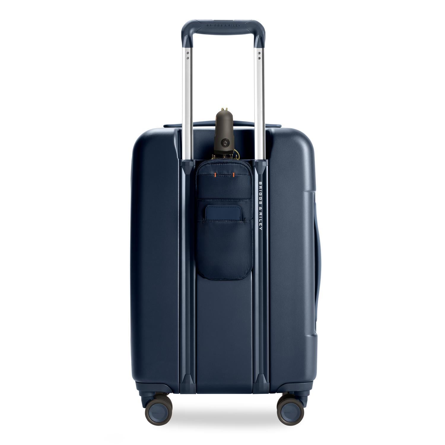 Sympatico Essential Front Pocket Carry-On Expandable Spinner Suitcase #colour_navy
