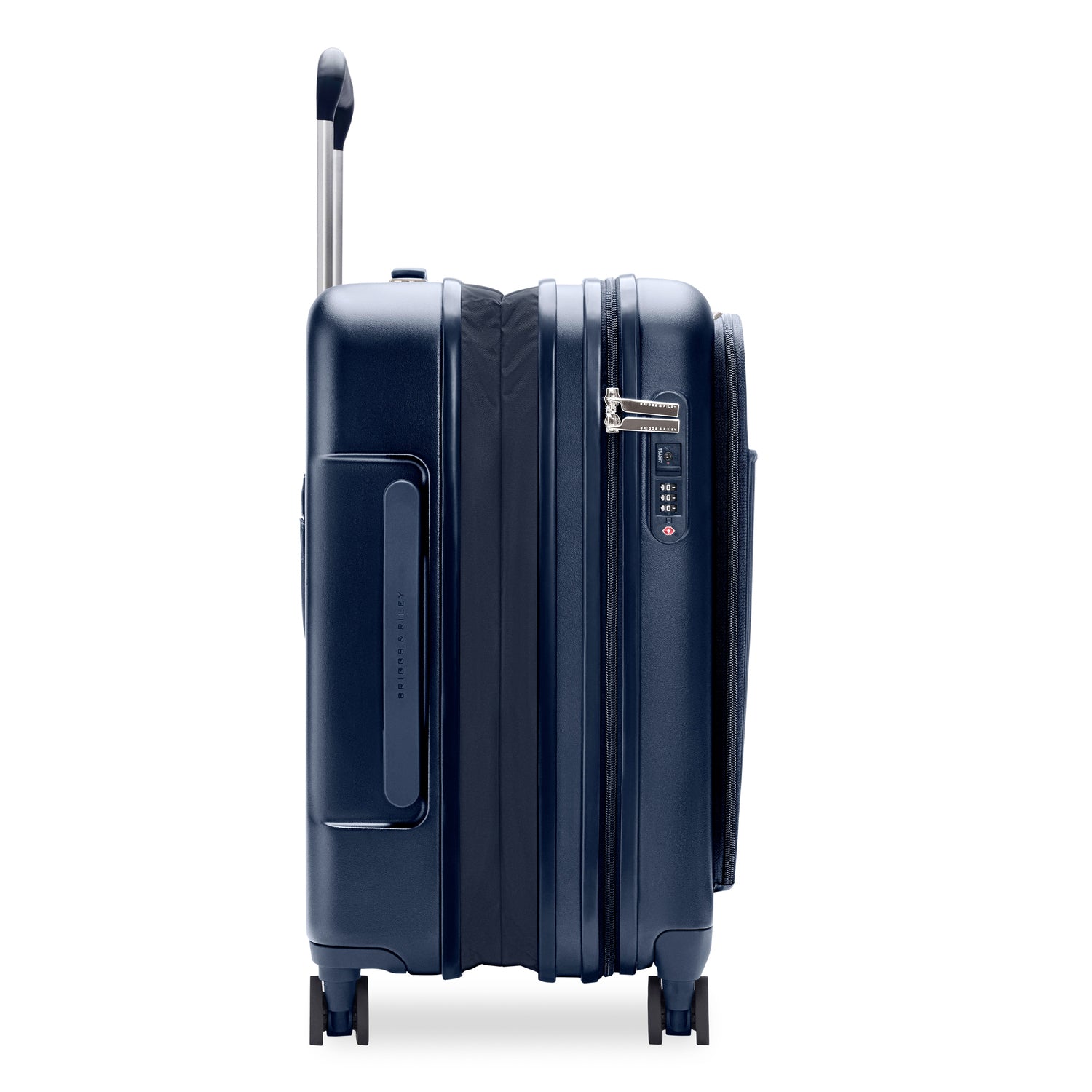 Sympatico Essential Front Pocket Carry-On Expandable Spinner Suitcase #colour_navy