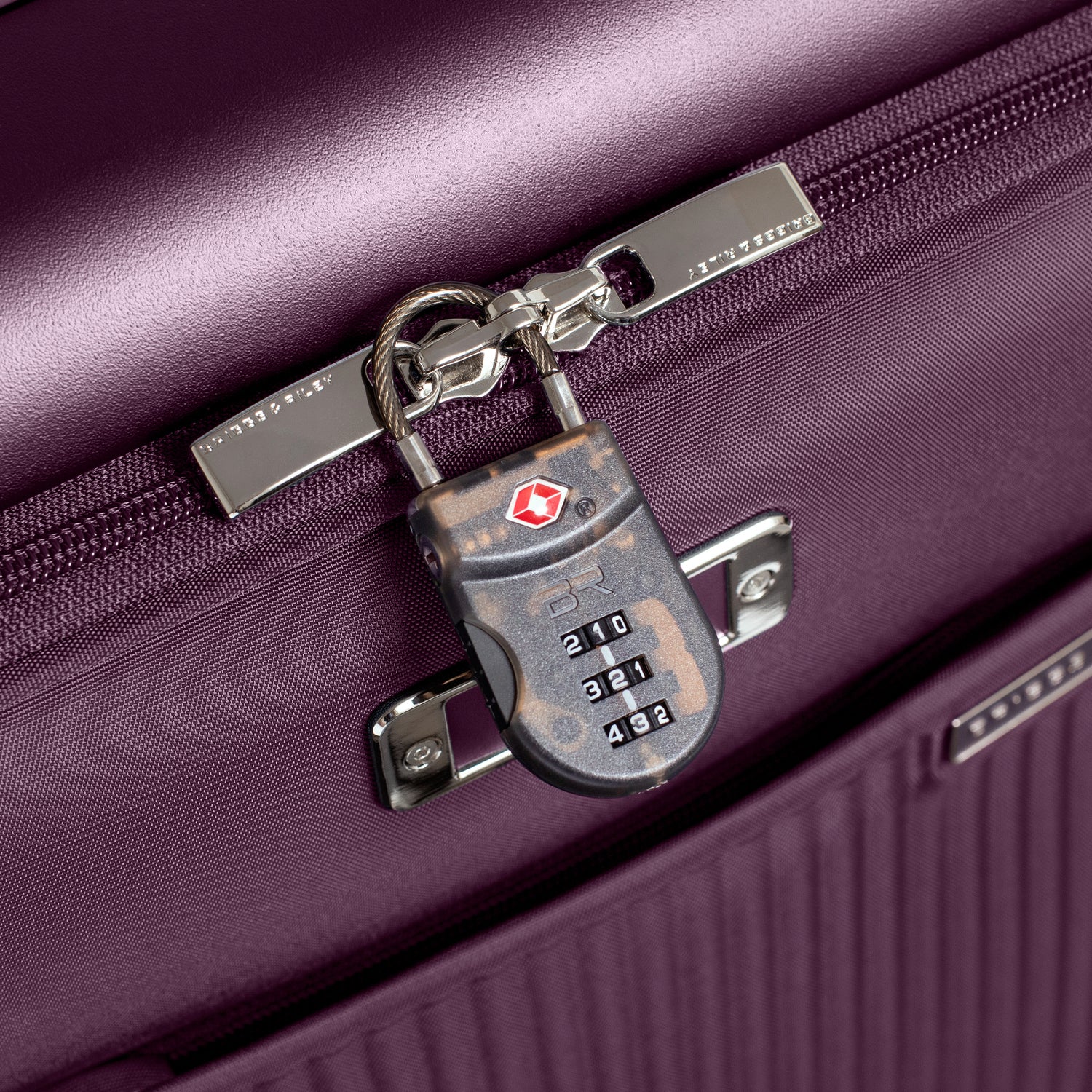 Sympatico Essential Front Pocket Carry-On Expandable Spinner Suitcase #colour_plum