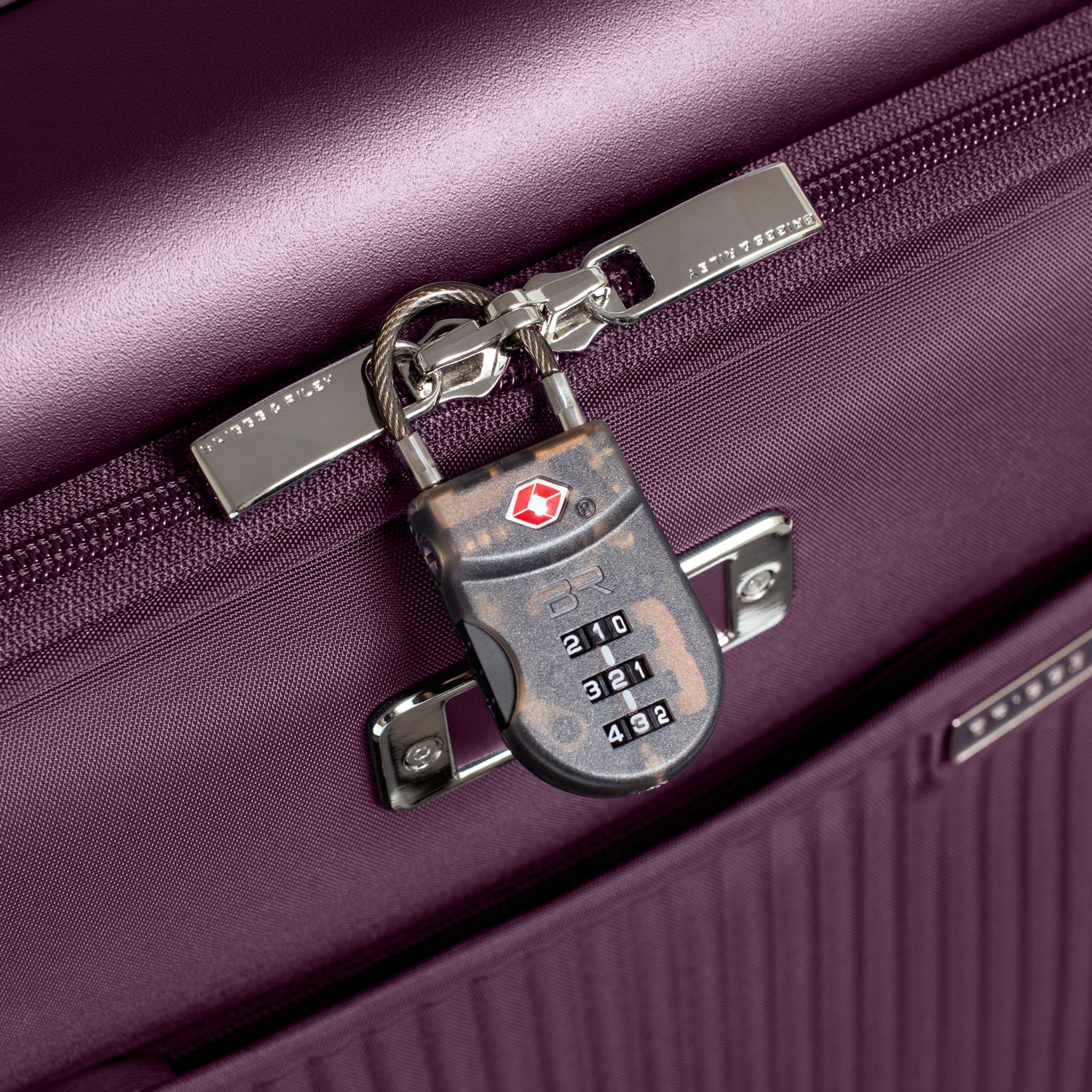 Sympatico Essential Front Pocket Carry-On Expandable Spinner Suitcase #colour_plum