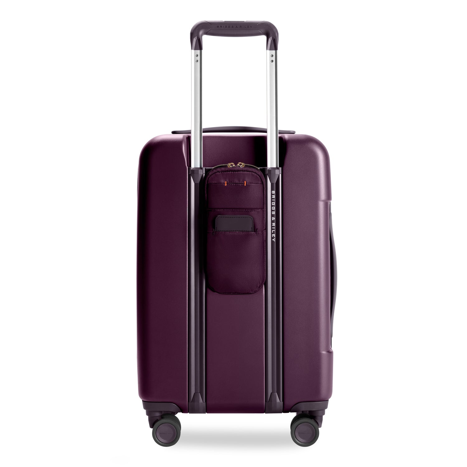 Sympatico Essential Front Pocket Carry-On Expandable Spinner Suitcase #colour_plum