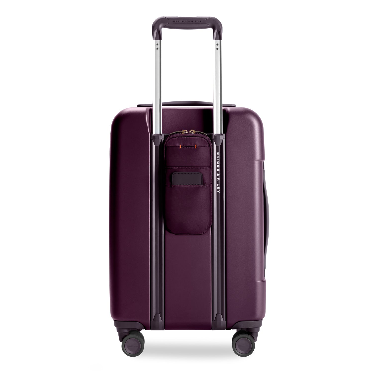 Sympatico Essential Front Pocket Carry-On Expandable Spinner Suitcase #colour_plum