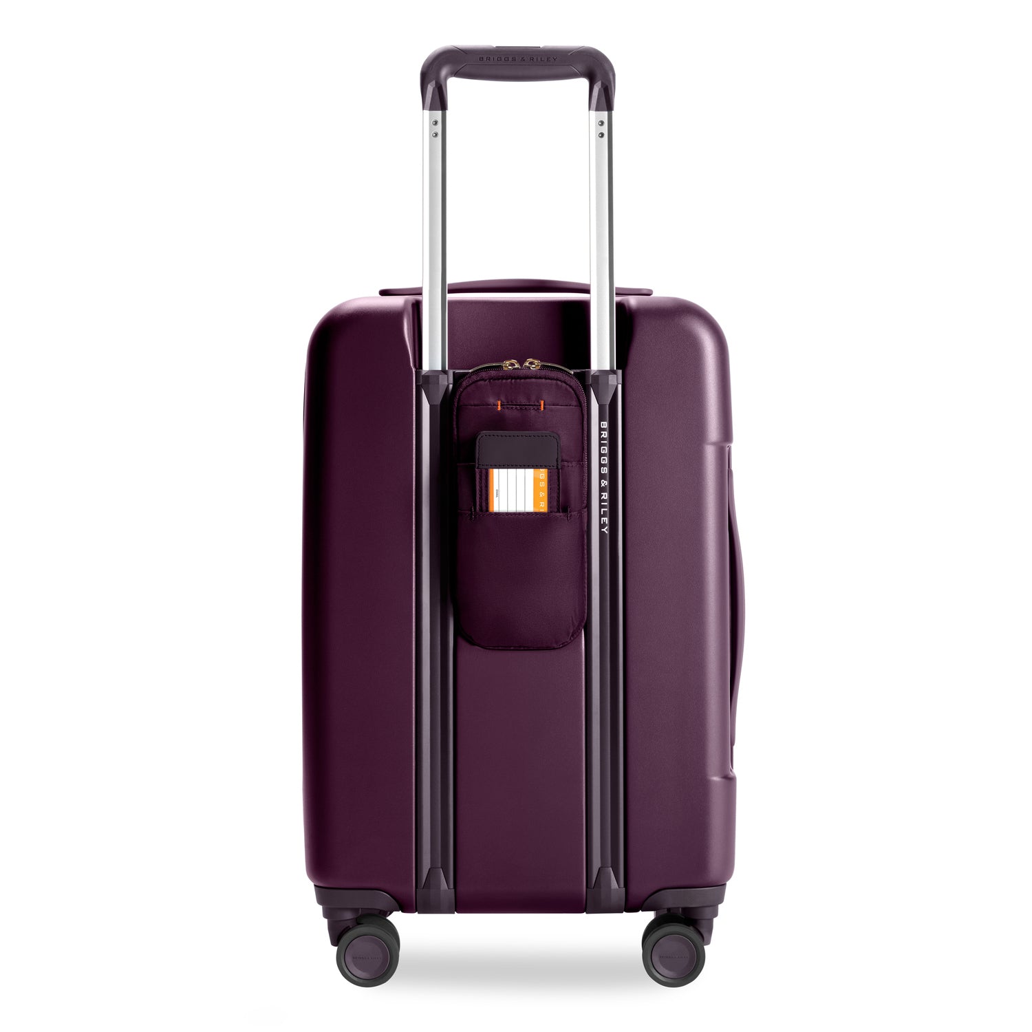 Sympatico Essential Front Pocket Carry-On Expandable Spinner Suitcase #colour_plum