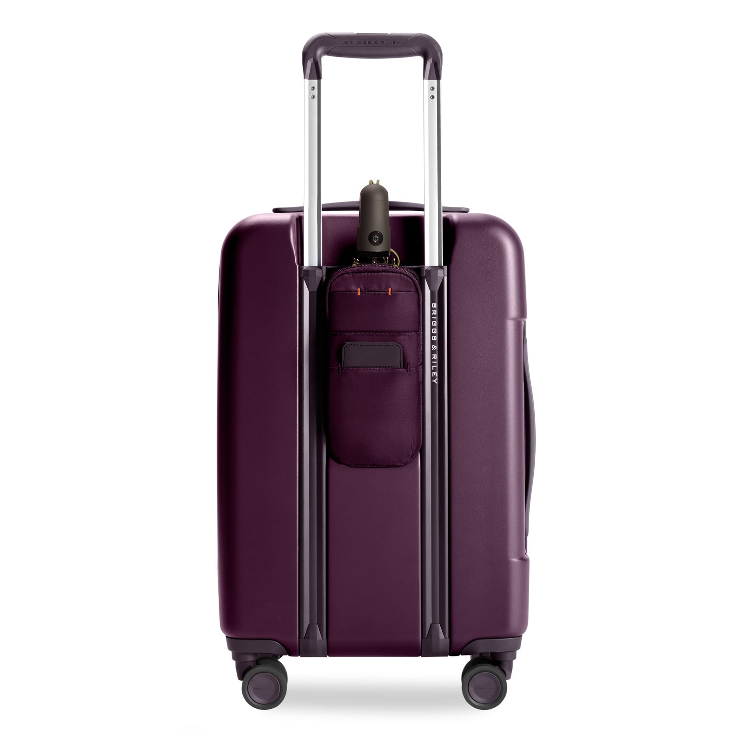 Sympatico Essential Front Pocket Carry-On Expandable Spinner Suitcase #colour_plum