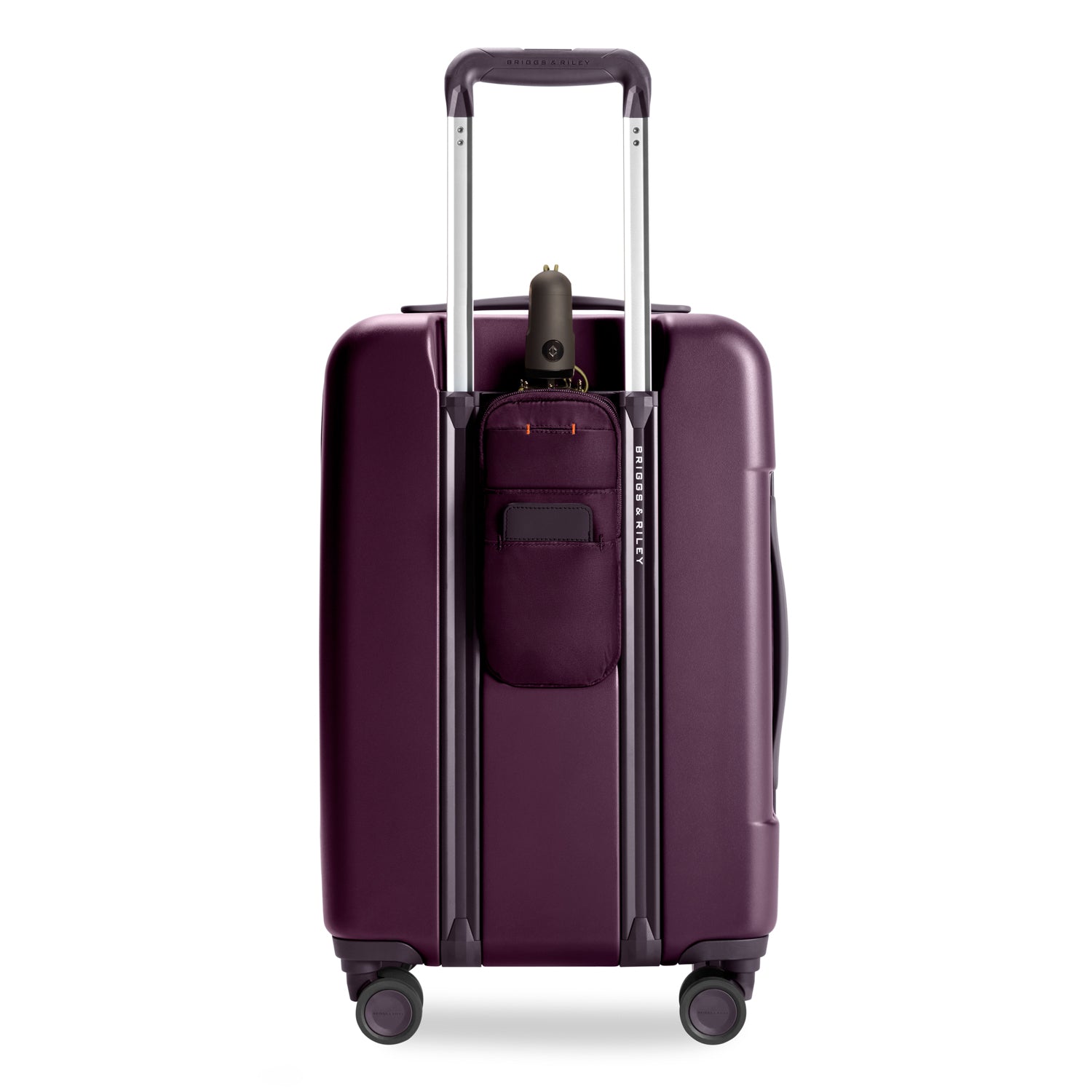 Sympatico Essential Front Pocket Carry-On Expandable Spinner Suitcase #colour_plum
