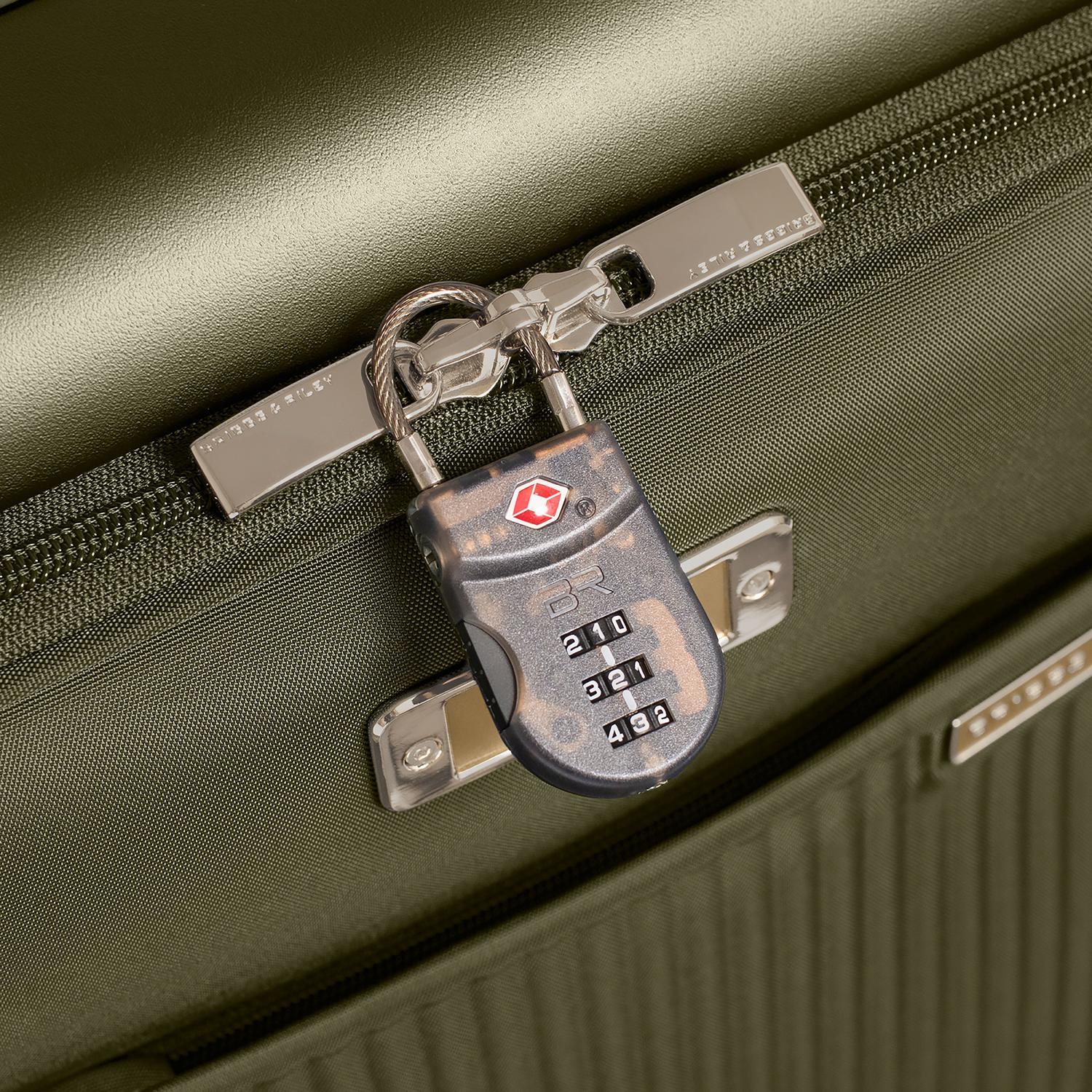 Sympatico Essential Front Pocket Carry-On Expandable Spinner Suitcase #colour_olive