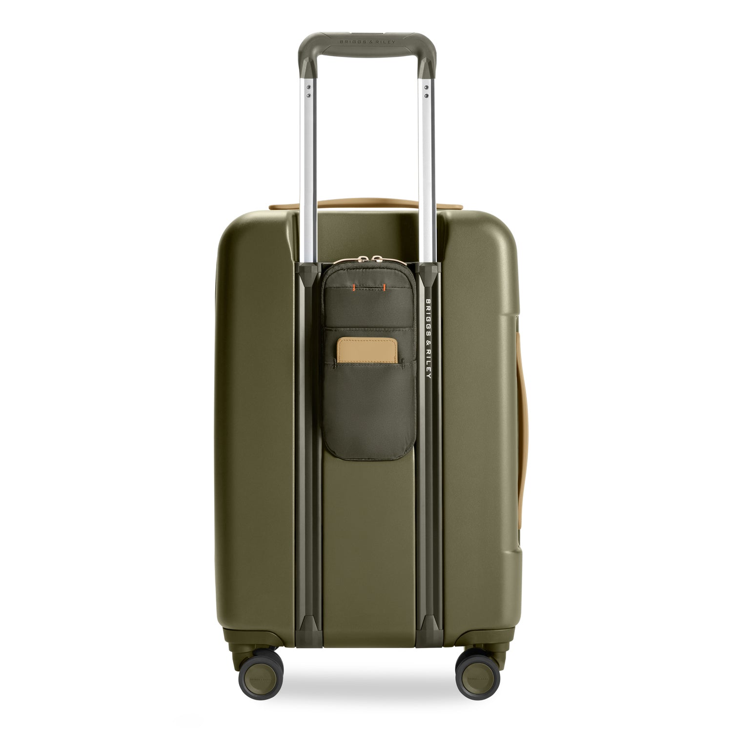 Sympatico Essential Front Pocket Carry-On Expandable Spinner Suitcase #colour_olive