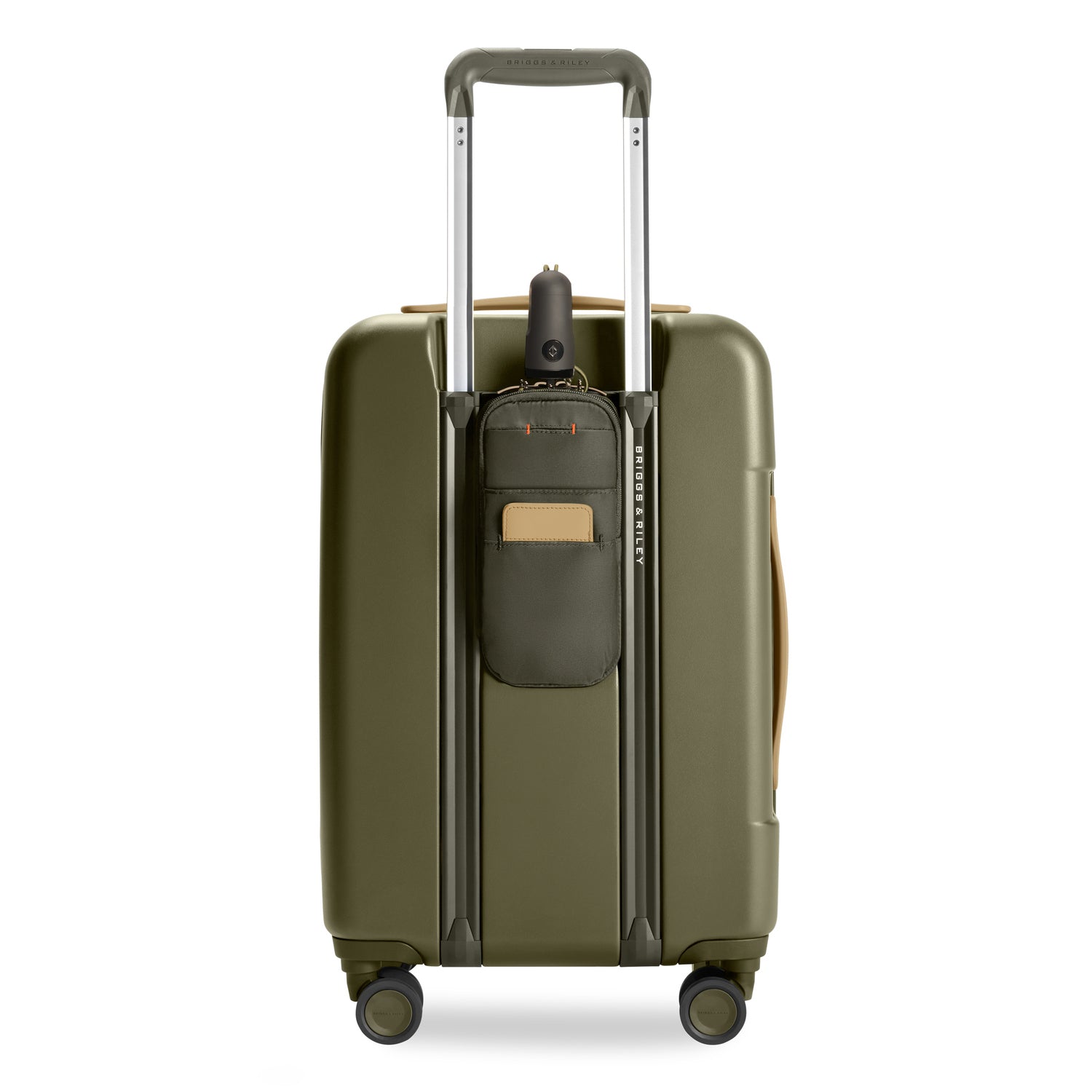 Sympatico Essential Front Pocket Carry-On Expandable Spinner Suitcase #colour_olive